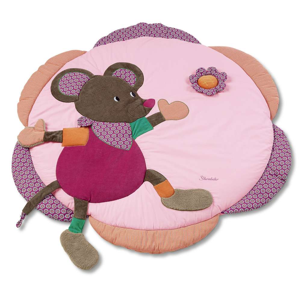 9101401 Mabel Sterntaler 130cm Krabbeldecke rund Decke Baby rosa Maus